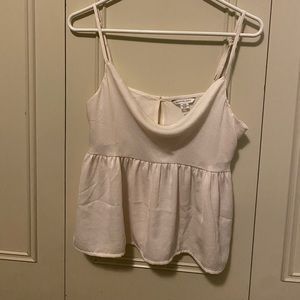American eagle babydoll ivory tank top with droopy cowl scoop neck